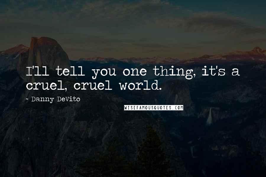 Danny DeVito Quotes: I'll tell you one thing, it's a cruel, cruel world.