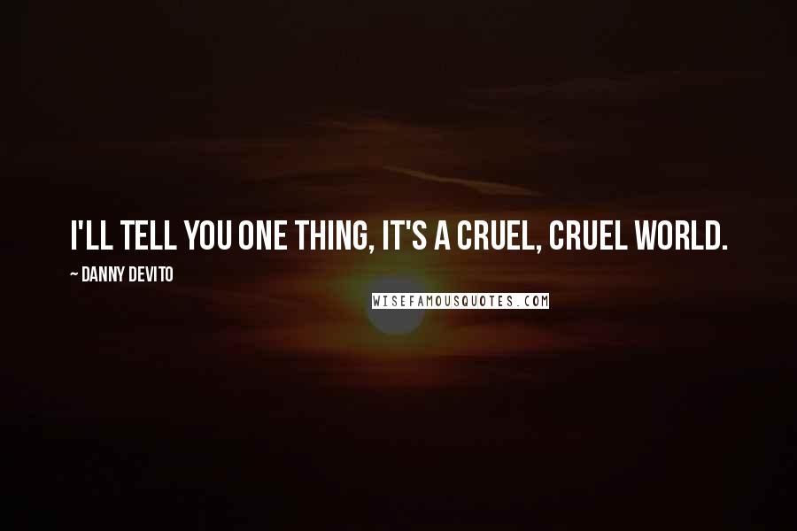 Danny DeVito Quotes: I'll tell you one thing, it's a cruel, cruel world.
