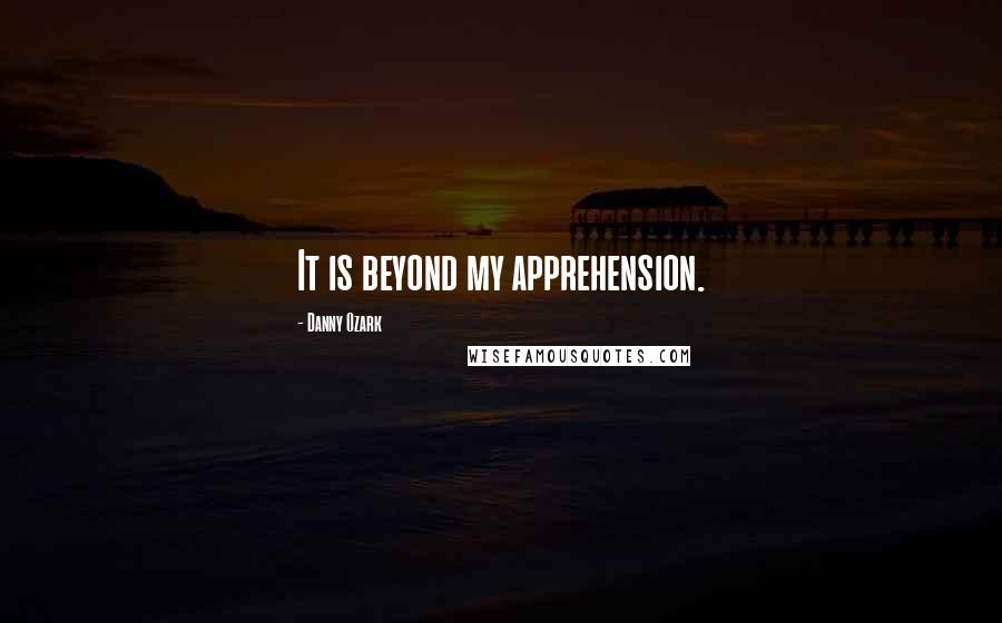 Danny Ozark Quotes: It is beyond my apprehension.