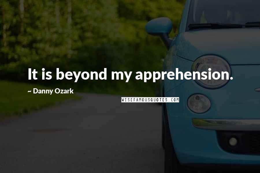 Danny Ozark Quotes: It is beyond my apprehension.