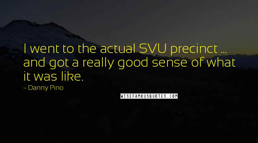 Danny Pino Quotes: I went to the actual SVU precinct ... and got a really good sense of what it was like.