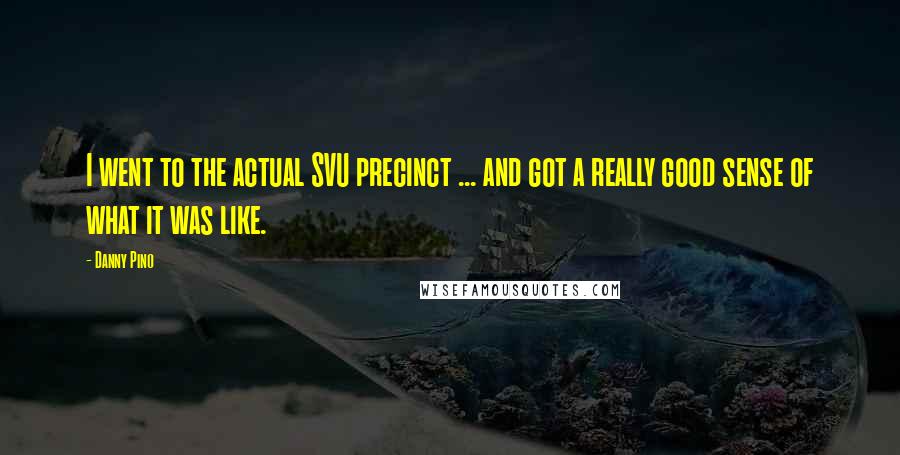 Danny Pino Quotes: I went to the actual SVU precinct ... and got a really good sense of what it was like.