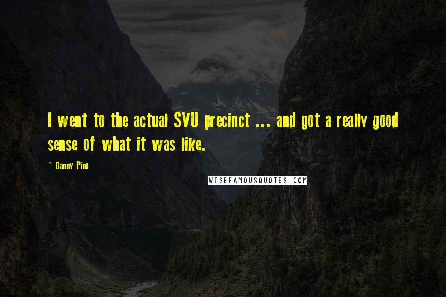 Danny Pino Quotes: I went to the actual SVU precinct ... and got a really good sense of what it was like.