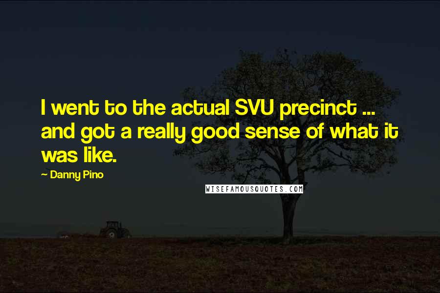 Danny Pino Quotes: I went to the actual SVU precinct ... and got a really good sense of what it was like.