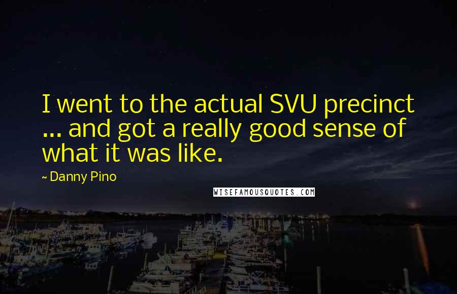 Danny Pino Quotes: I went to the actual SVU precinct ... and got a really good sense of what it was like.