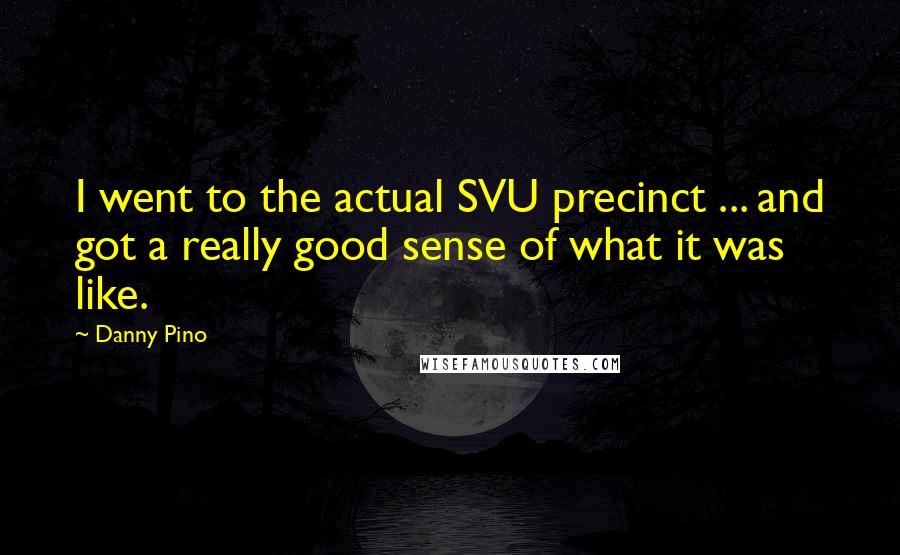 Danny Pino Quotes: I went to the actual SVU precinct ... and got a really good sense of what it was like.