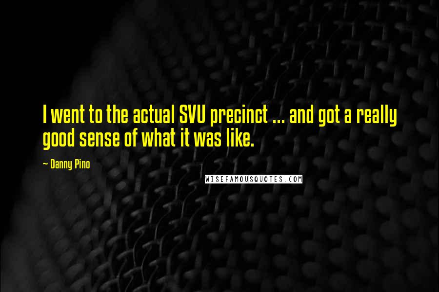 Danny Pino Quotes: I went to the actual SVU precinct ... and got a really good sense of what it was like.
