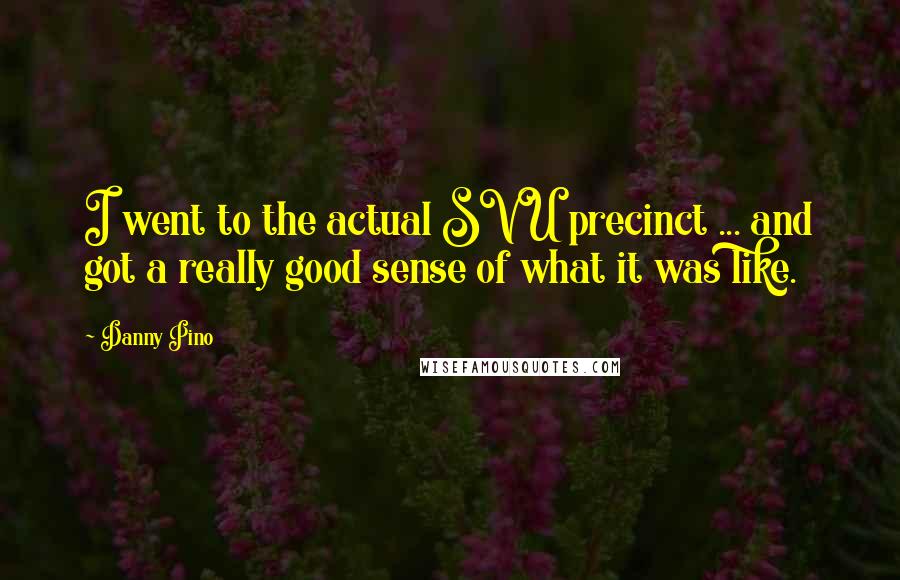 Danny Pino Quotes: I went to the actual SVU precinct ... and got a really good sense of what it was like.