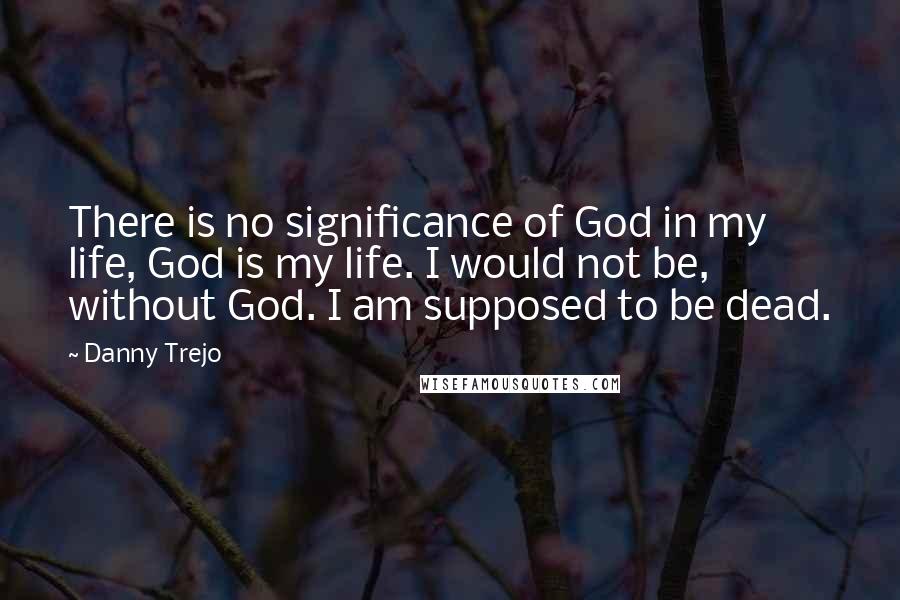 Danny Trejo Quotes: There is no significance of God in my life, God is my life. I would not be, without God. I am supposed to be dead.
