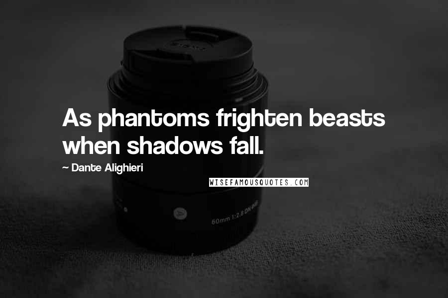 Dante Alighieri Quotes: As phantoms frighten beasts when shadows fall.