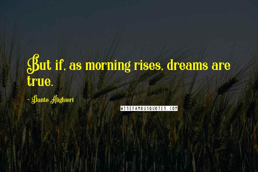 Dante Alighieri Quotes: But if, as morning rises, dreams are true.