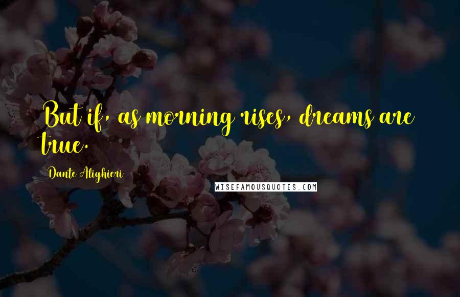 Dante Alighieri Quotes: But if, as morning rises, dreams are true.