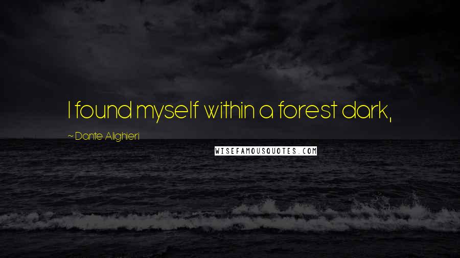 Dante Alighieri Quotes: I found myself within a forest dark,