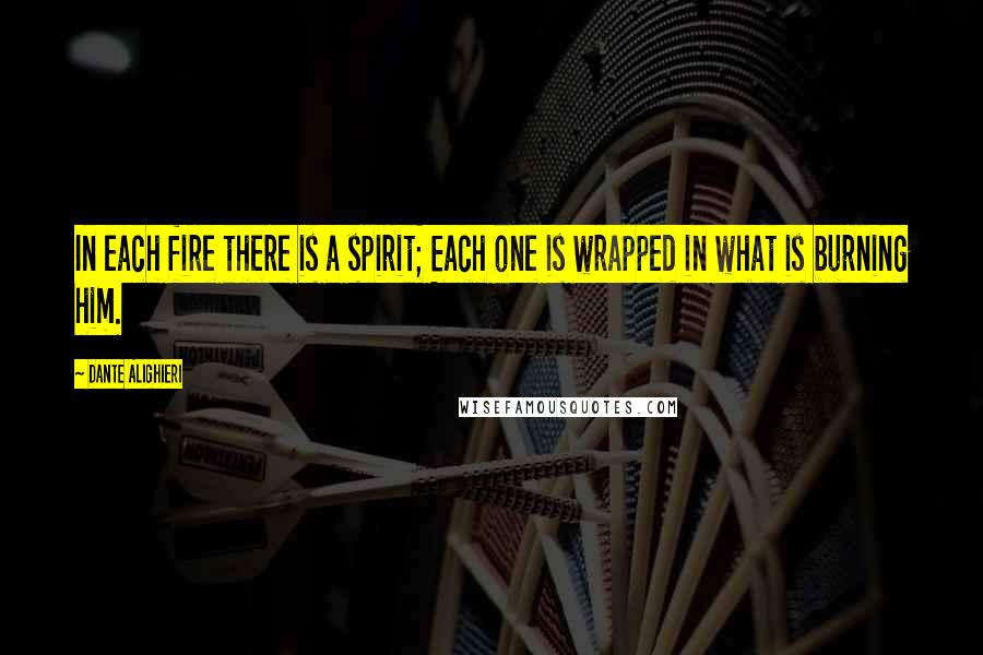 Dante Alighieri Quotes: In each fire there is a spirit; Each one is wrapped in what is burning him.