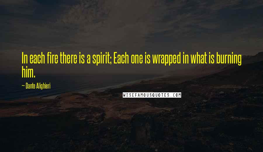 Dante Alighieri Quotes: In each fire there is a spirit; Each one is wrapped in what is burning him.