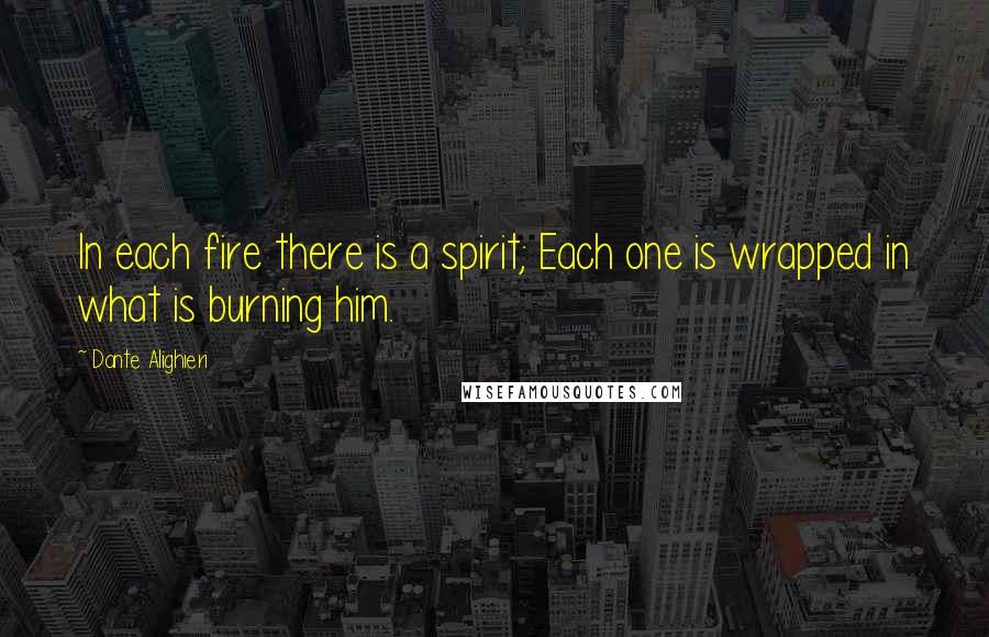 Dante Alighieri Quotes: In each fire there is a spirit; Each one is wrapped in what is burning him.