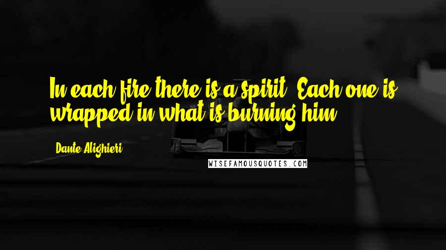 Dante Alighieri Quotes: In each fire there is a spirit; Each one is wrapped in what is burning him.