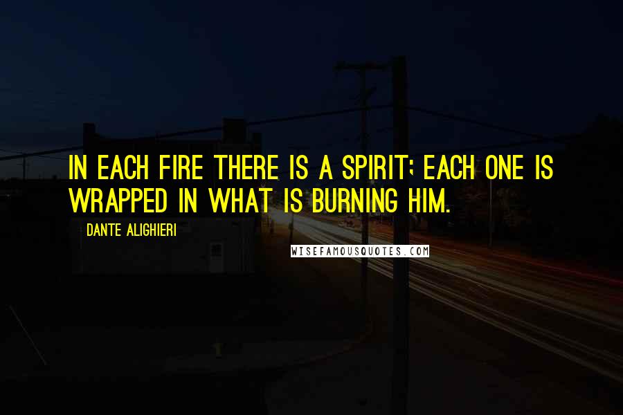 Dante Alighieri Quotes: In each fire there is a spirit; Each one is wrapped in what is burning him.