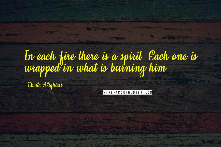 Dante Alighieri Quotes: In each fire there is a spirit; Each one is wrapped in what is burning him.