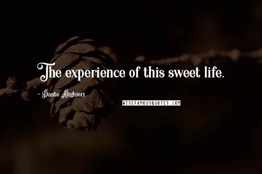 Dante Alighieri Quotes: The experience of this sweet life.