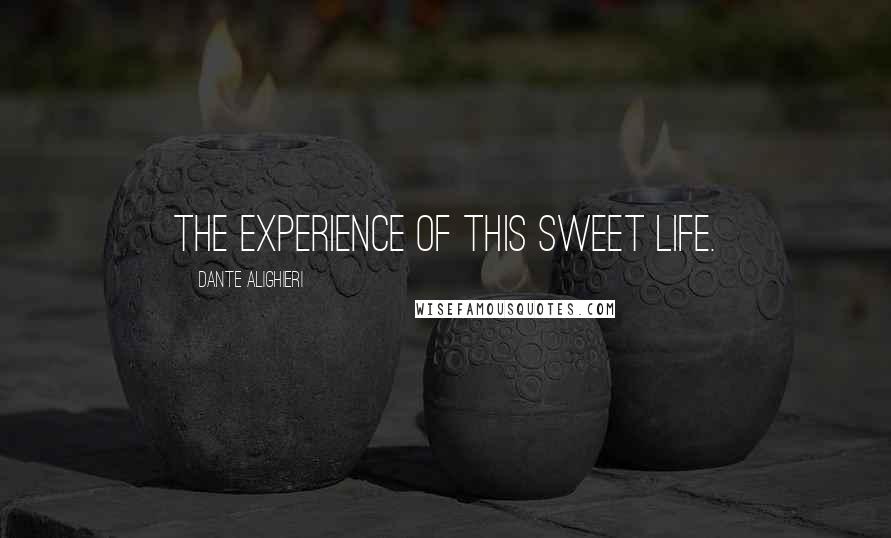 Dante Alighieri Quotes: The experience of this sweet life.
