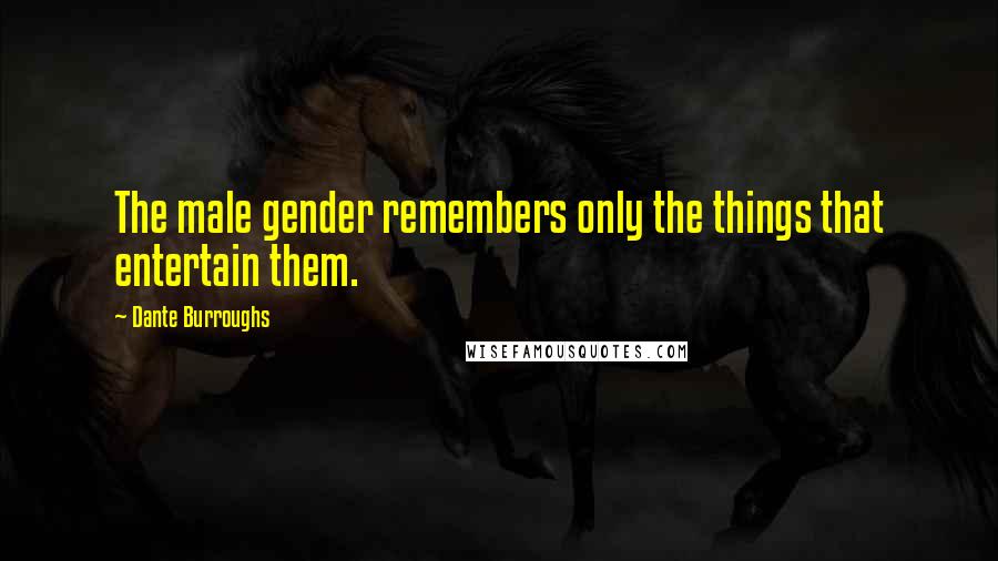 Dante Burroughs Quotes: The male gender remembers only the things that entertain them.