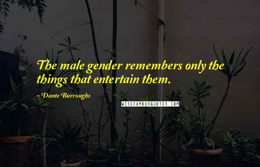 Dante Burroughs Quotes: The male gender remembers only the things that entertain them.