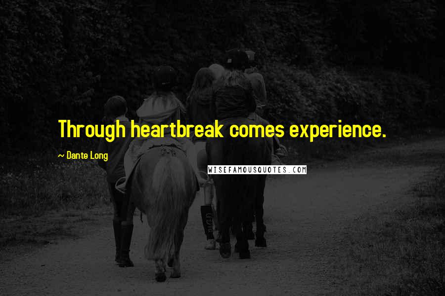 Dante Long Quotes: Through heartbreak comes experience.