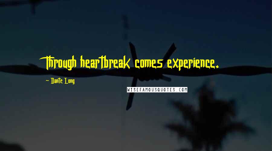 Dante Long Quotes: Through heartbreak comes experience.