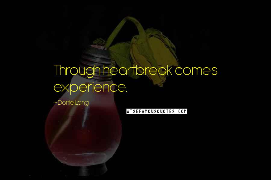 Dante Long Quotes: Through heartbreak comes experience.