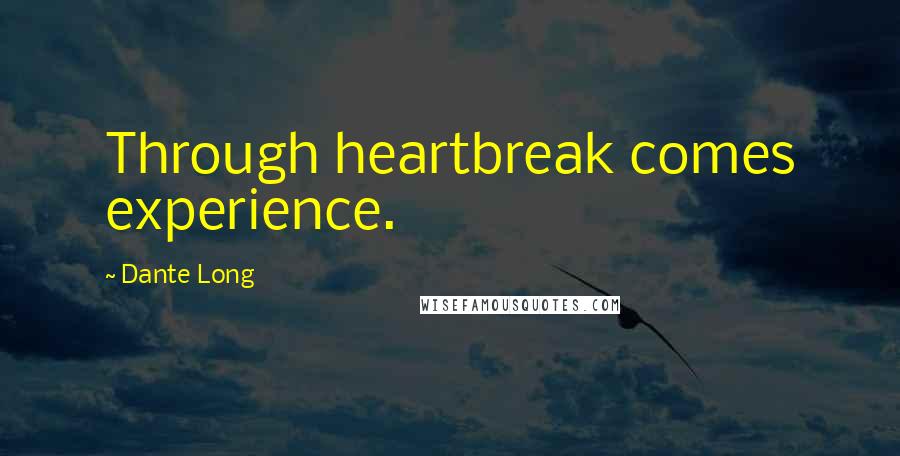 Dante Long Quotes: Through heartbreak comes experience.