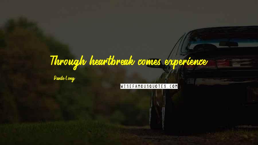 Dante Long Quotes: Through heartbreak comes experience.