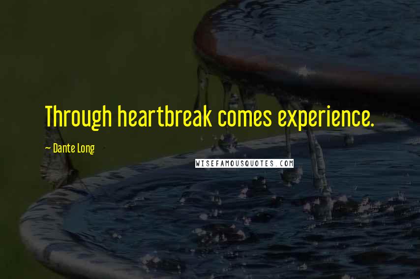 Dante Long Quotes: Through heartbreak comes experience.