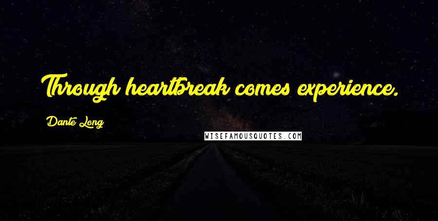 Dante Long Quotes: Through heartbreak comes experience.