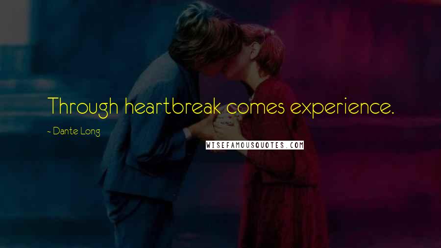 Dante Long Quotes: Through heartbreak comes experience.