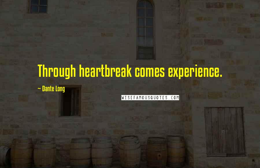 Dante Long Quotes: Through heartbreak comes experience.