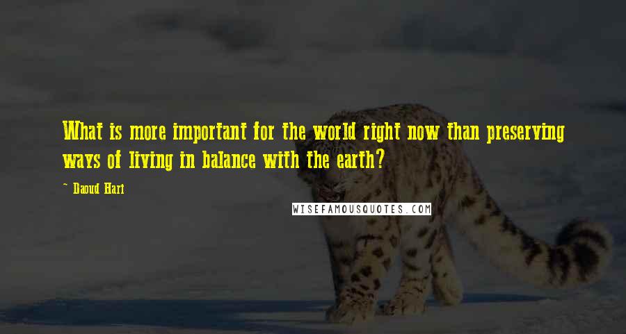 Daoud Hari Quotes: What is more important for the world right now than preserving ways of living in balance with the earth?