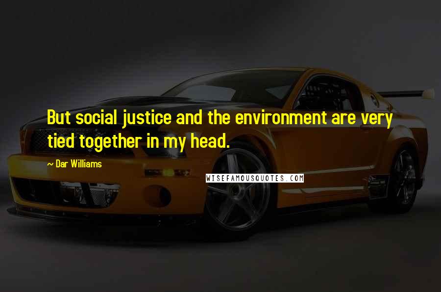 Dar Williams Quotes: But social justice and the environment are very tied together in my head.