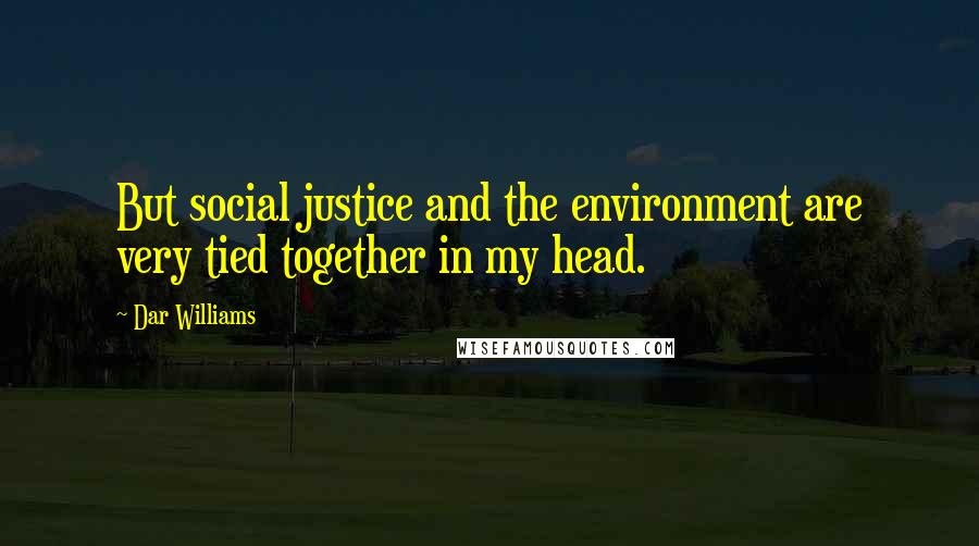 Dar Williams Quotes: But social justice and the environment are very tied together in my head.