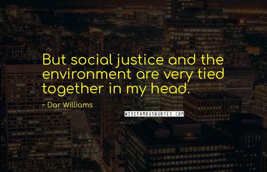 Dar Williams Quotes: But social justice and the environment are very tied together in my head.