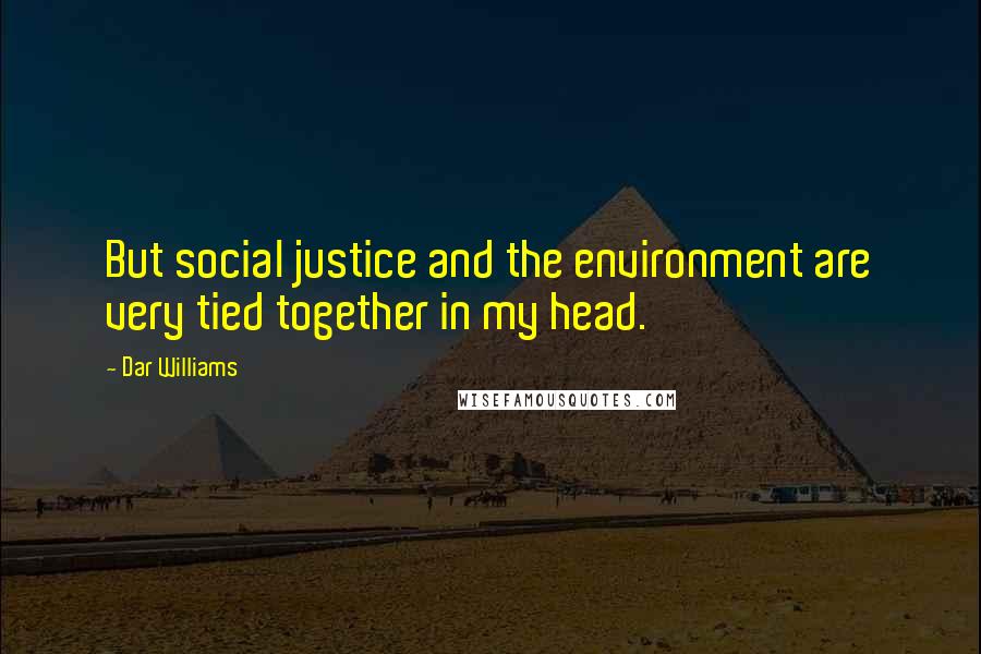 Dar Williams Quotes: But social justice and the environment are very tied together in my head.