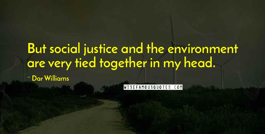 Dar Williams Quotes: But social justice and the environment are very tied together in my head.