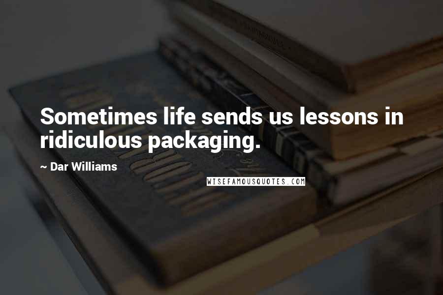 Dar Williams Quotes: Sometimes life sends us lessons in ridiculous packaging.