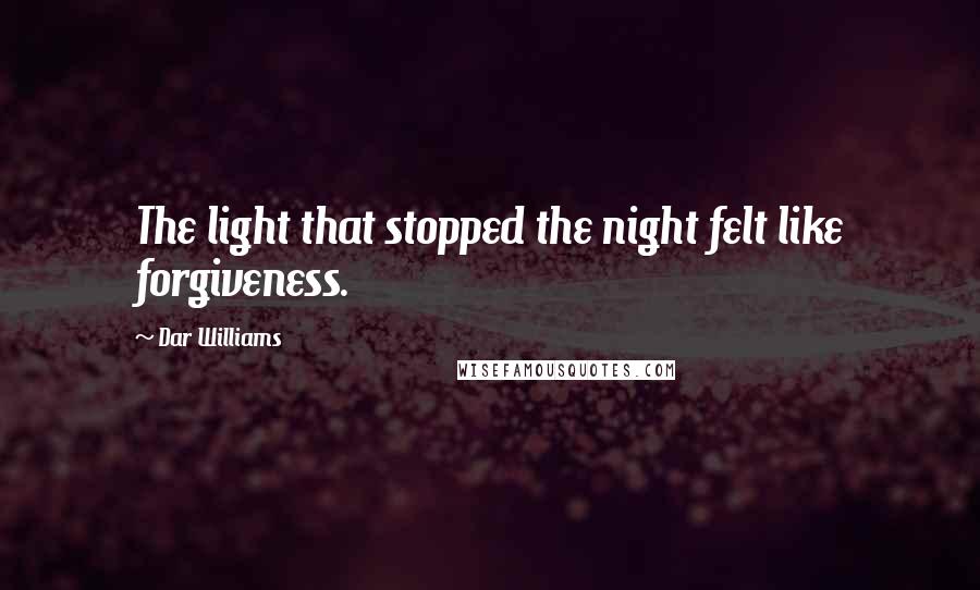 Dar Williams Quotes: The light that stopped the night felt like forgiveness.