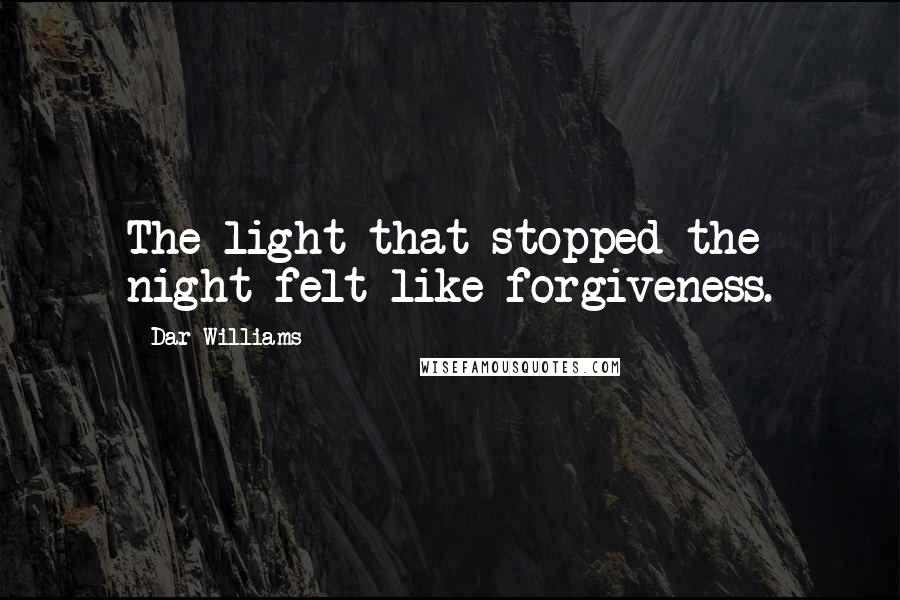 Dar Williams Quotes: The light that stopped the night felt like forgiveness.