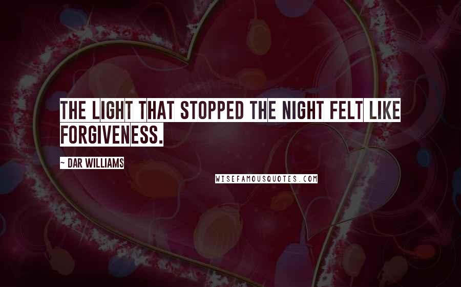 Dar Williams Quotes: The light that stopped the night felt like forgiveness.