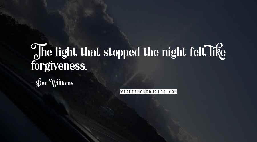 Dar Williams Quotes: The light that stopped the night felt like forgiveness.