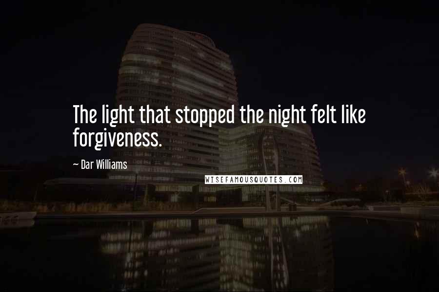 Dar Williams Quotes: The light that stopped the night felt like forgiveness.