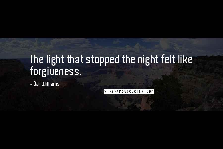 Dar Williams Quotes: The light that stopped the night felt like forgiveness.