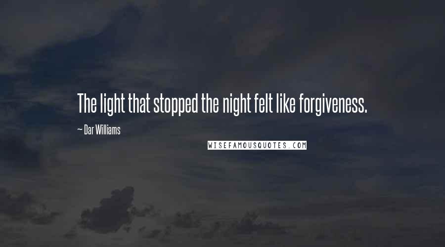 Dar Williams Quotes: The light that stopped the night felt like forgiveness.